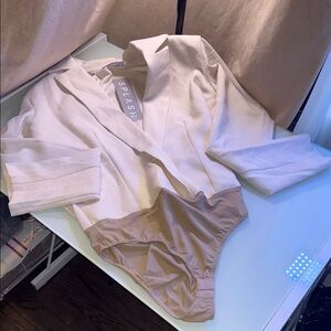 Splash Cream and Brown Bodysuit